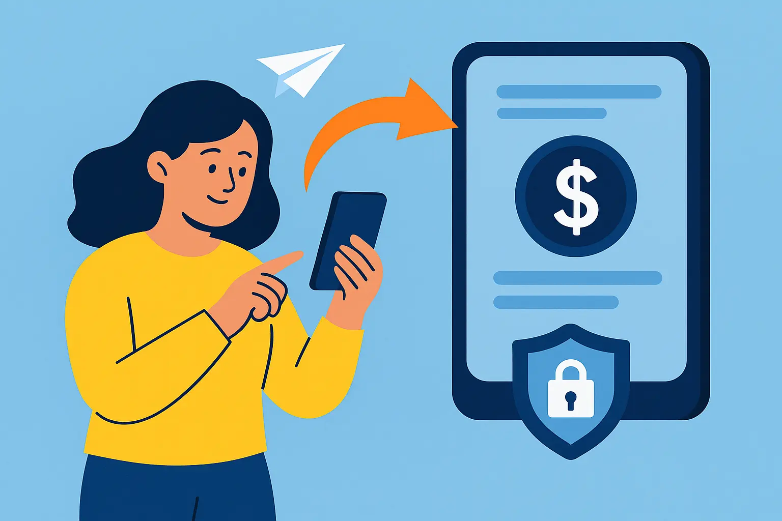 Mobile money transfer illustration